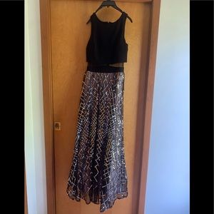 TLC Say Yes to the Prom Black and Silver Prom Dress Size 3.